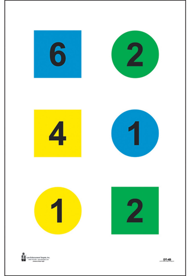 Action Target DT4B100 Training Discretionary Command Circle/Square Paper 23″ x 35″ Multi-Color 100 Per Box