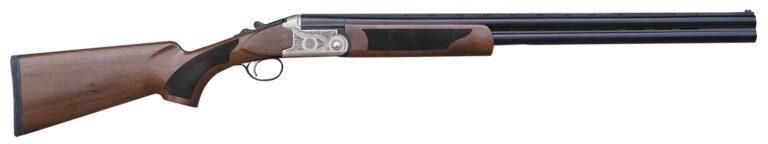 Pointer KAR2026Y Acrius Youth 20 Gauge Break Open 3″ 2rd 26″ Black Over/Under Vent Rib Barrel, Nickel Steel Laser Etched Receiver, Fixed Turkish Walnut Stock