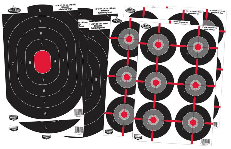 Birchwood Casey 35725 Dirty Bird Combo Pack Silhouette/Bullseye Paper Target 12″ x 18″ 8 Per Pkg