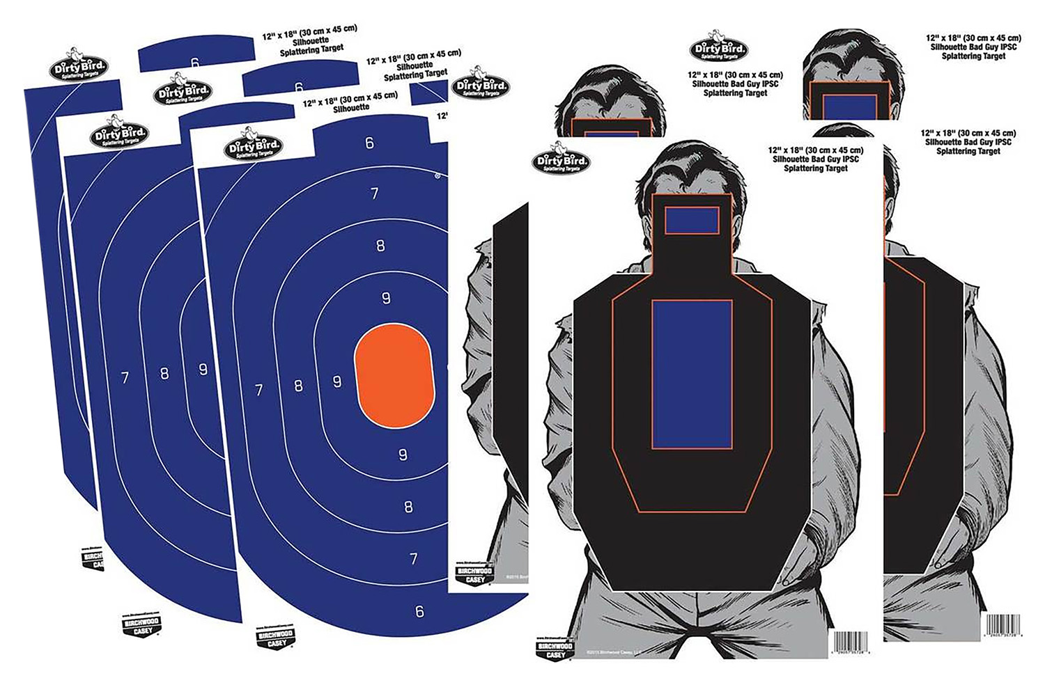 Birchwood Casey 35735 Dirty Bird Combo Pack Silhouette Paper Target 12″ x 18″ 8 Per Pkg