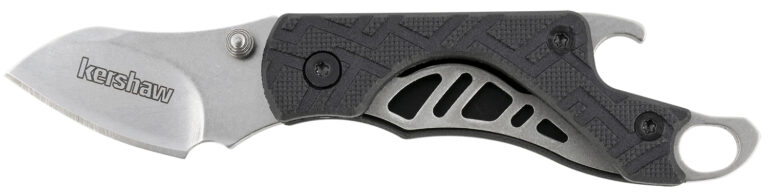 Kershaw 1025X Cinder 1.40″ Folding Drop Point Plain Stonewashed 3Cr13MoV SS Blade Black Glass-Filled Nylon Handle Includes Key Ring