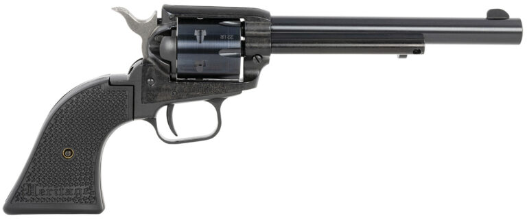 Heritage Mfg RR22B6PG Rough Rider 22 LR 6 Shot, 6.50″ Black Steel Barrel, Black Zinc Alloy Frame, Black Cylinder, Black Polymer Grip, Hammer/Thumb Safety