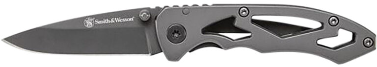 Smith & Wesson Knives CK400CP Skeletonized 2.20″ Folding Drop Point Plain Stainless Steel Blade 3.20″ Handle Includes Pocket Clip