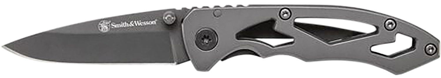 Smith & Wesson Knives CK400CP Skeletonized 2.20″ Folding Drop Point Plain Stainless Steel Blade 3.20″ Handle Includes Pocket Clip