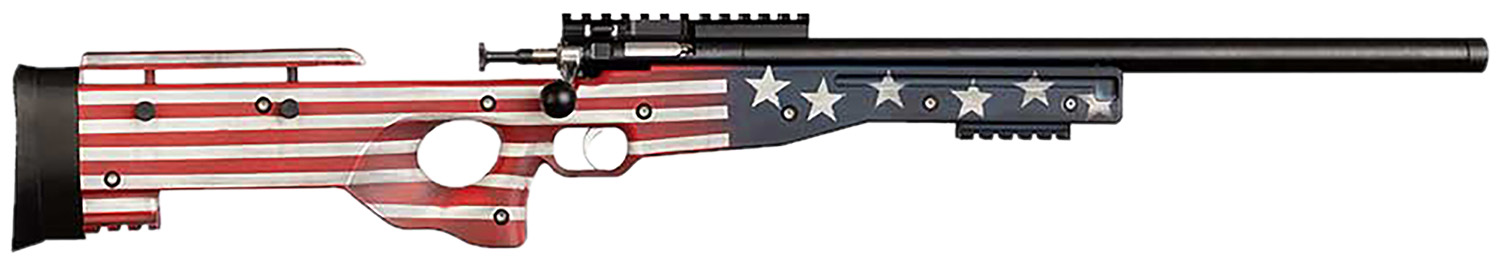Crickett KSA2150-OG Precision Full Size 22 LR Single Shot 16.10″ Blued Threaded Bull Barrel, Blued Crickettinny Rail Steel Receiver, Old Glory Synthetic Adj