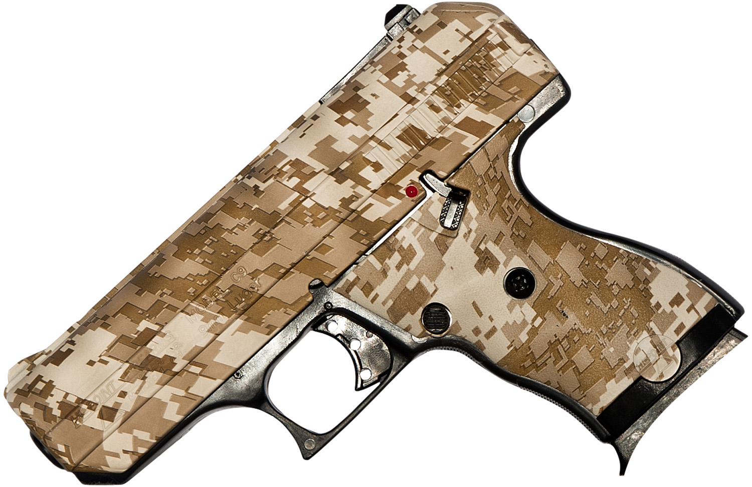 Hi-Point 916DD C9 9mm Luger 8+1, 3.50″ Black Steel Barrel, Hydro-Dipped Digital Desert Camo Serrated Steel Slide, Hydro-Dipped Digital Desert Camo Polymer