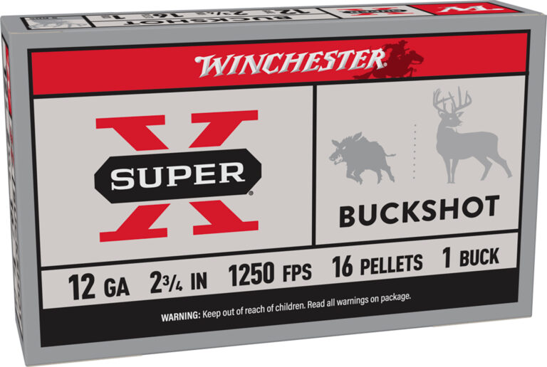 Winchester Ammo XB121 Super X 12Gauge 2.75″ 1Buck Shot 5 Per Box/50 Case