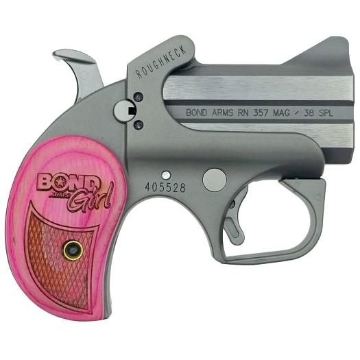 Bond Arms “Bond Arms Girl” Roughneck Handgun.357 Mag/.38 Spl 2rd Capacity 2.5” Barrel Pink Bond Arms Girl Wood Grips