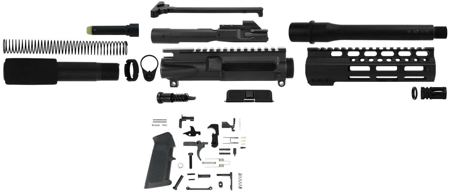 TacFire SSPK45ACPLPK AR Build Kit Pistol 45 ACP AR-10 Black Nitride Steel 5/8″-24 tpi *Sports South Exclusive.