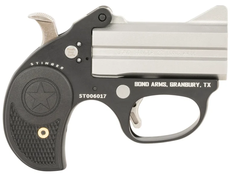 Bond Arms BAST Stinger 22 LR 2rd, 3″ Double Matte Stainless Steel Barrel, Anodized Aluminum Frame, Black Nylon Grip, Rebounding Hammer, Crossbolt Safety