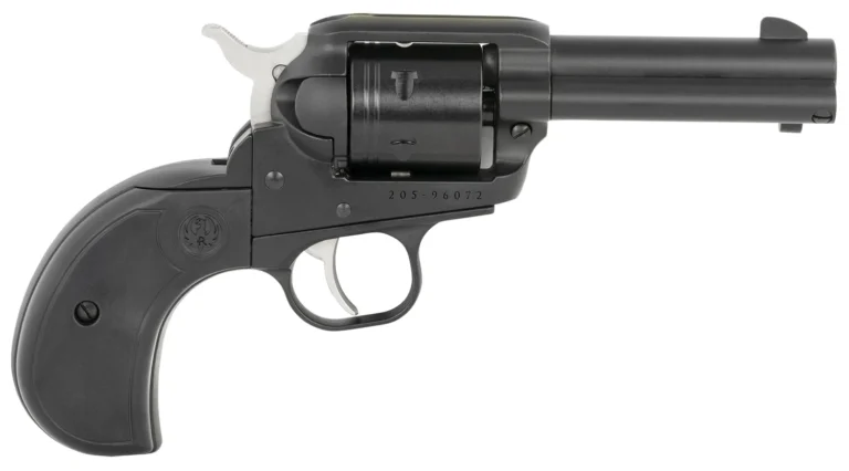 Ruger 2015 Wrangler 22 LR 6 Shot 3.75″ Black Cerakote Steel Barrel, Black Cerakote Aluminum Frame, Black Cerakote Cylinder, Black Birdshead Grip, Exposed Hammer