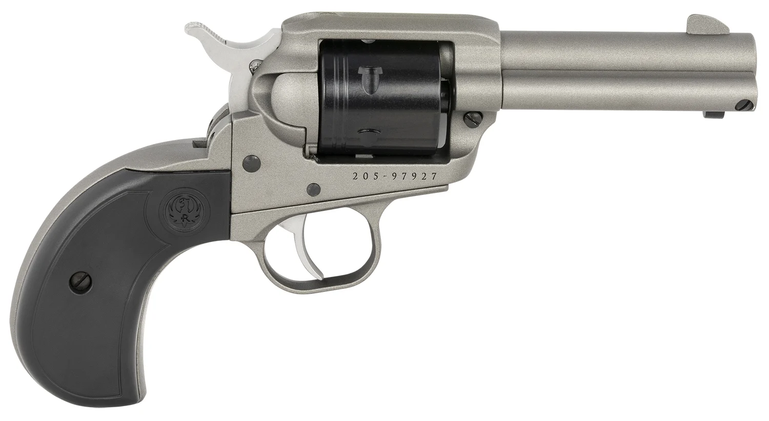 Ruger 2016 Wrangler 22 LR 6 Shot 3.75″ Silver Cerakote Steel Barrel, Silver Cerakote Aluminum Frame, Black Cerakote Cylinder, Black Birdshead Grip, Exposed