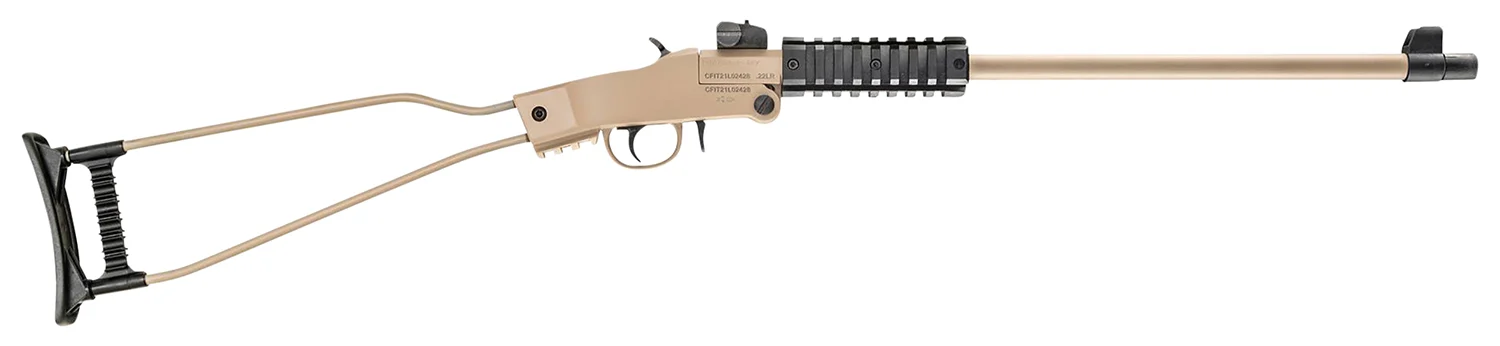 Chiappa Firearms 500255 Little Badger Full Size 22 LR, 1 Shot 16.50″ Desert Sand Cerakote Steel Barrel, Desert Sand Cerakote Quad Picatinny Receiver, Desert