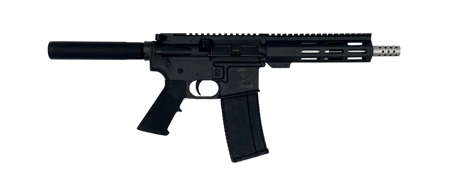 Great Lakes Firearms GL15223SSPBLK AR-15 Pistol 223 Wylde 30+1 7.50″ Stainless Barrel, Black, 7″ M-LOK Handguard, Buffer Tube (No Brace), A2 Grip