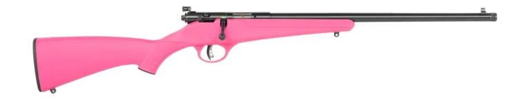 Savage Arms Rascal F-SR 22 LR 1rd 16.13″ Matte Black Single Shot Threaded Barrel, Pink Synthetic Stock, Right Hand
