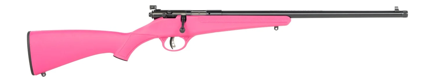 Savage Arms Rascal F-SR 22 LR 1rd 16.13″ Matte Black Single Shot Threaded Barrel, Pink Synthetic Stock, Right Hand