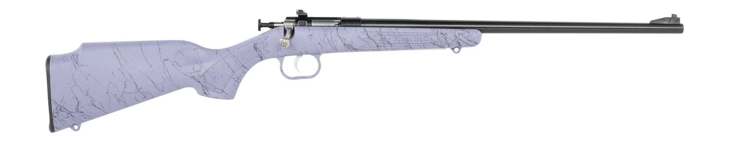 Crickett KSA2345 My First Rifle Gen2 22 LR 1rd 16.10″ Blued Single Shot Barrel, Blued Drilled & Tapped Receiver, Purple w/Black Webbing Fixed Synthetic Stock