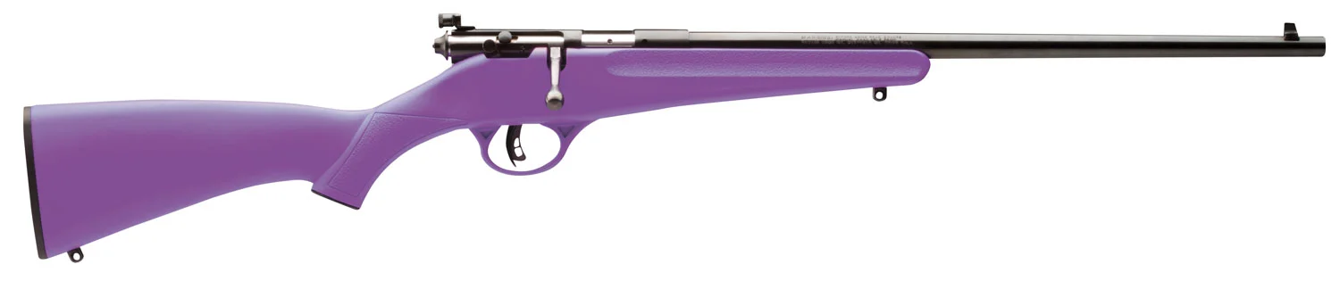 Savage Arms 13783 Rascal Youth 22 LR 1rd 16.13″ Matte Black Sporter Barrel, Matte Black Carbon Steel Receiver, Purple Fixed Synthetic Stock, Right Hand