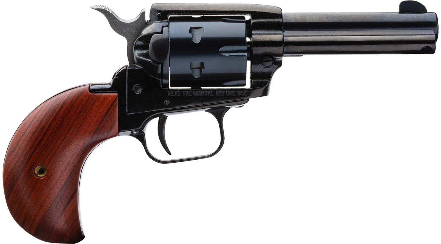 Heritage Mfg RR22MB3BH Rough Rider 22 LR/22 WMR 6 Shot, 3.50″ Black Steel Barrel, Cylinder & Zinc Alloy Frame, Cocobolo Bird Head Grip, Hammer/Thumb Safety
