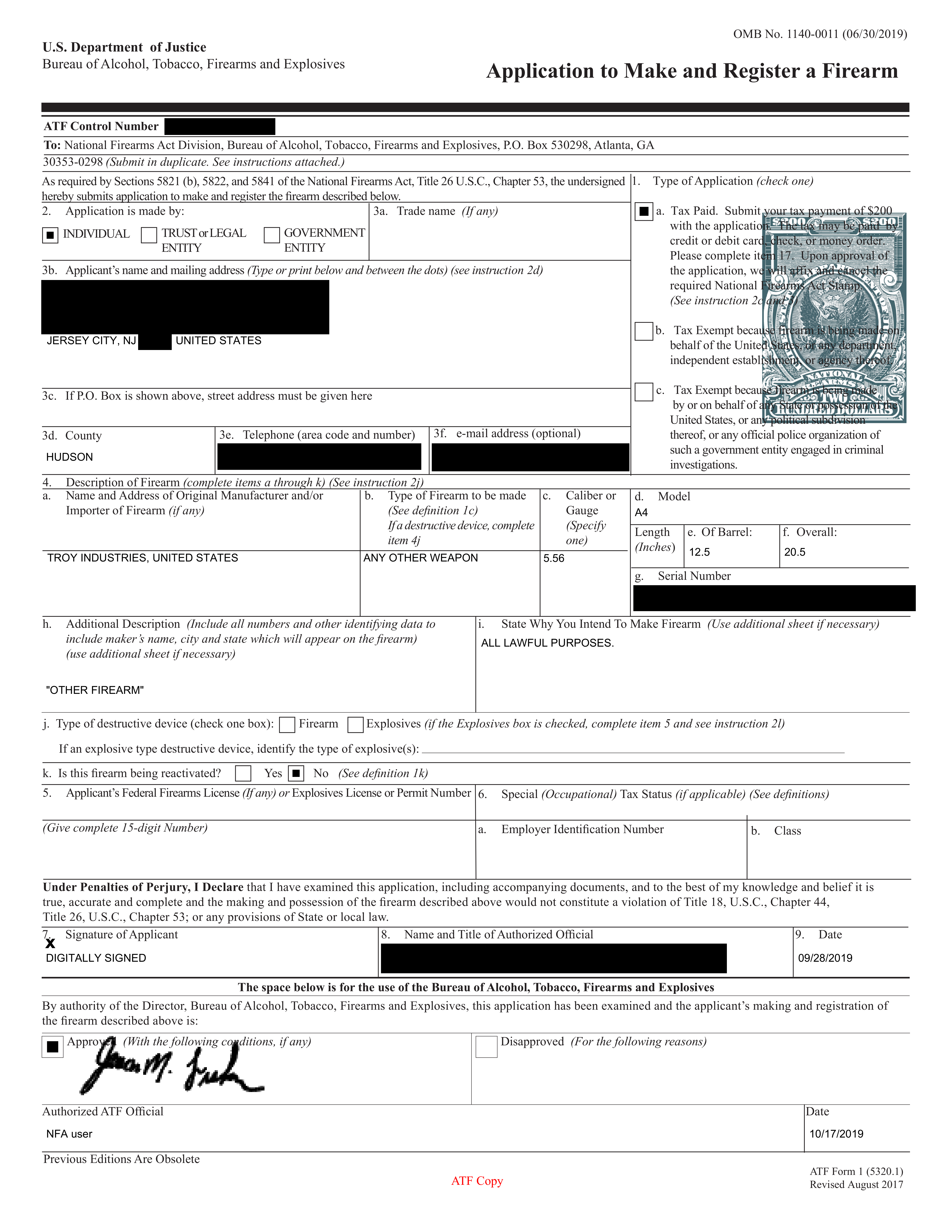 ATF Form 1