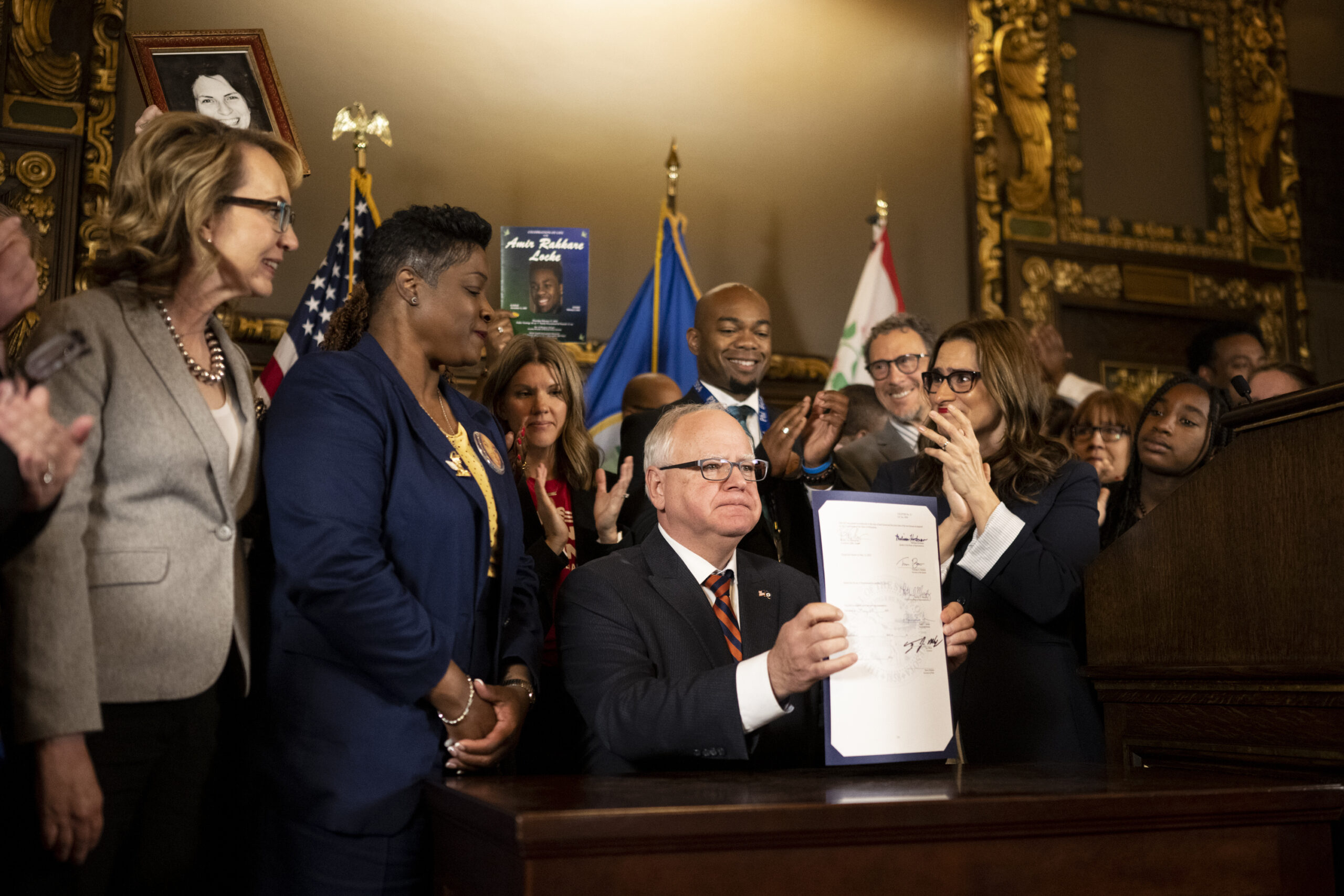 Governor Tim Walz (DFL) after signing gun control in 2023