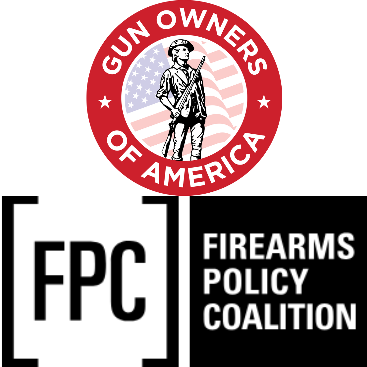 Gun Owners of America Logo and Firearms Policy Coalition Logo