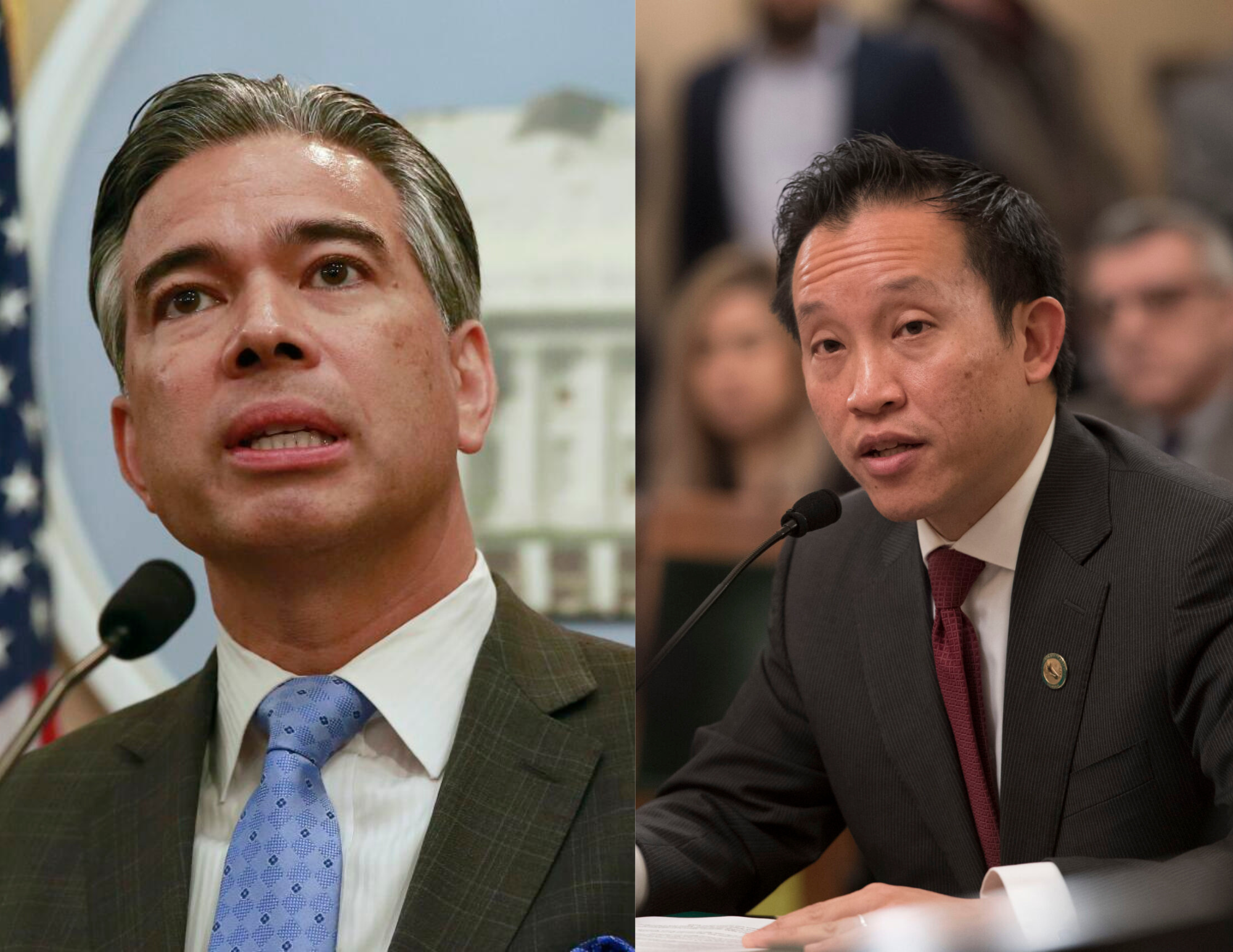 California Attorney General Rob Bonta (Left) & San Francisco City Attorney David Chiu (Right) both Democrats
