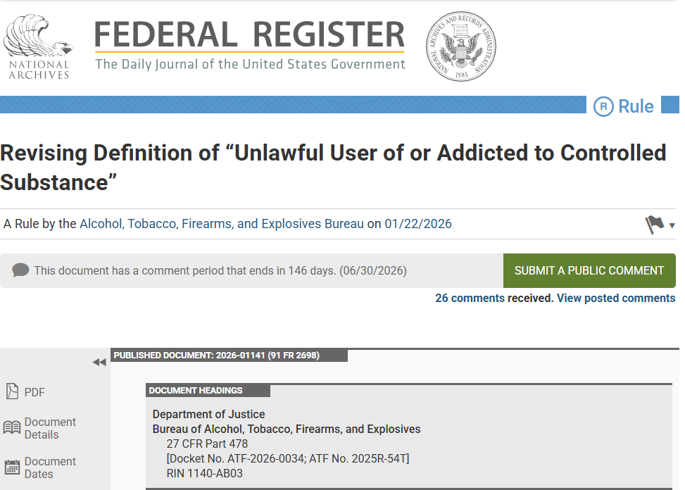 The Federal Register showing the Iterim Final Rule (IFR)