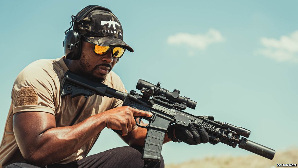 Colion Noir Firearm Influencer and Lawyer with an AR-15