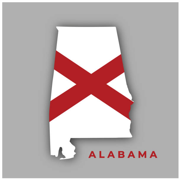 State of Alabama with it's Flag