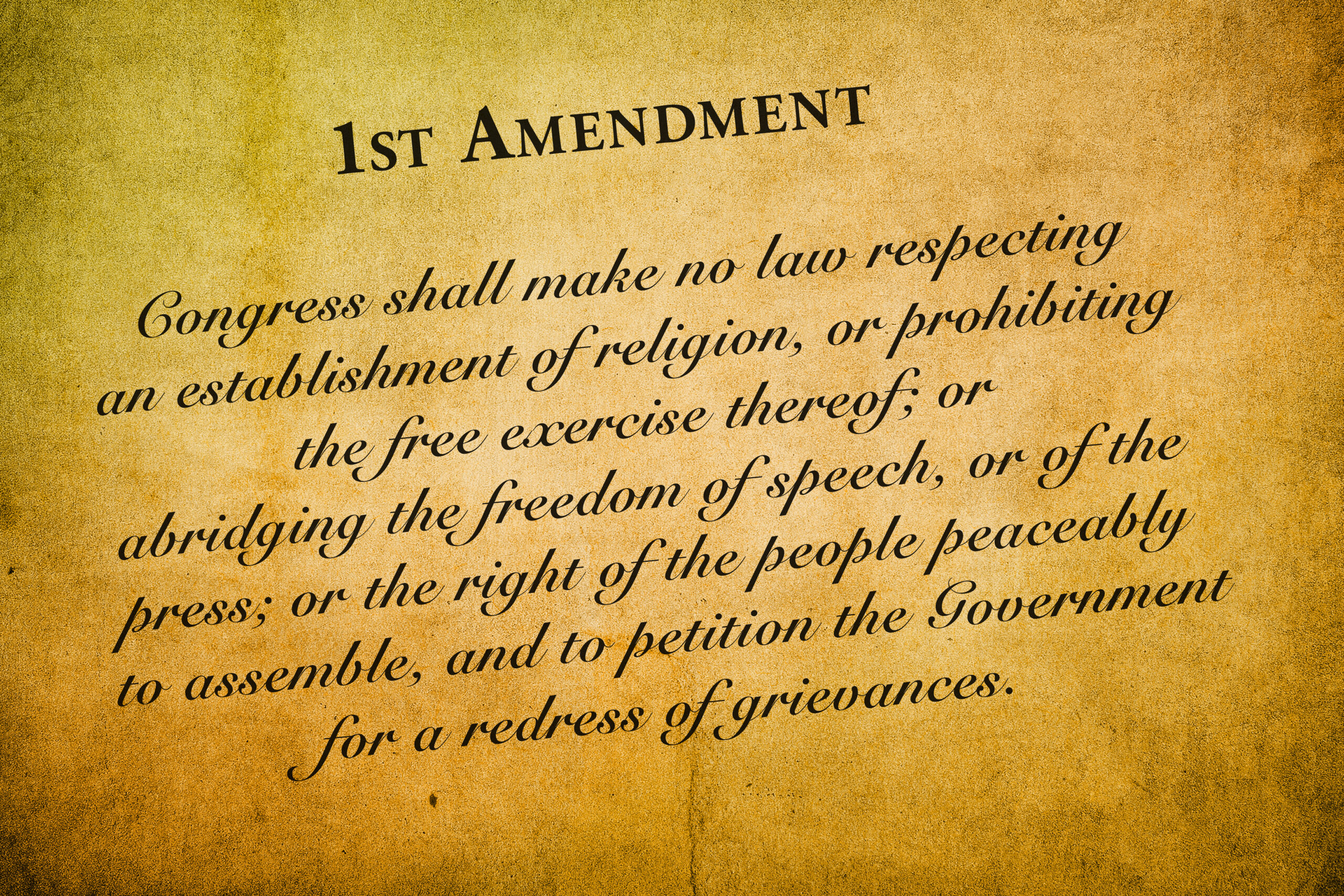 1st Amendment of the United States Bill of Rights
