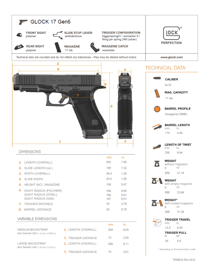 Glock g17 Gen6 9MM Pistol