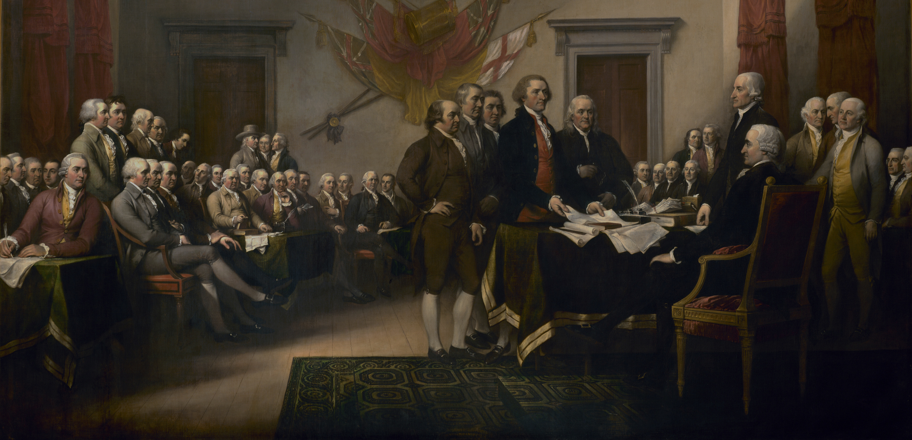 The signing of the Decleration of Independence 1776