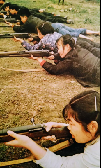 North Vietnamese Women Training with Japanese World War 2 Rifles