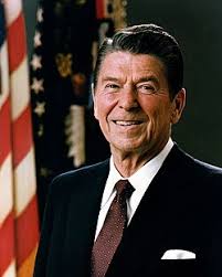 United States 40th President Ronald Reagan (R)