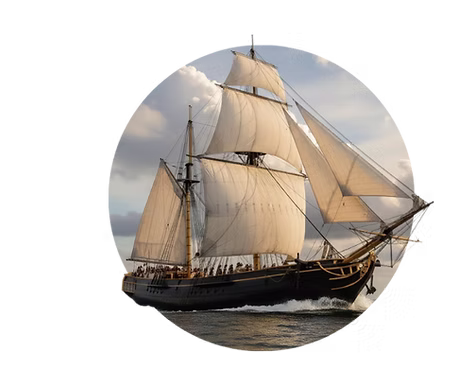 Sailing ship badge for business membership plan