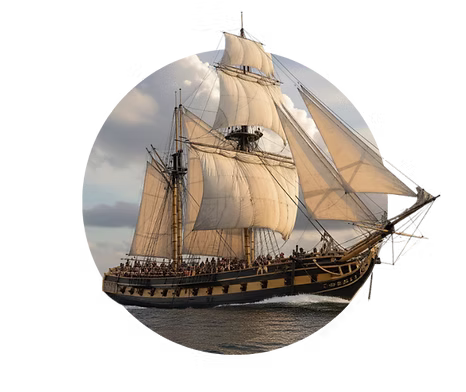 Sailing ship badge for business membership plan