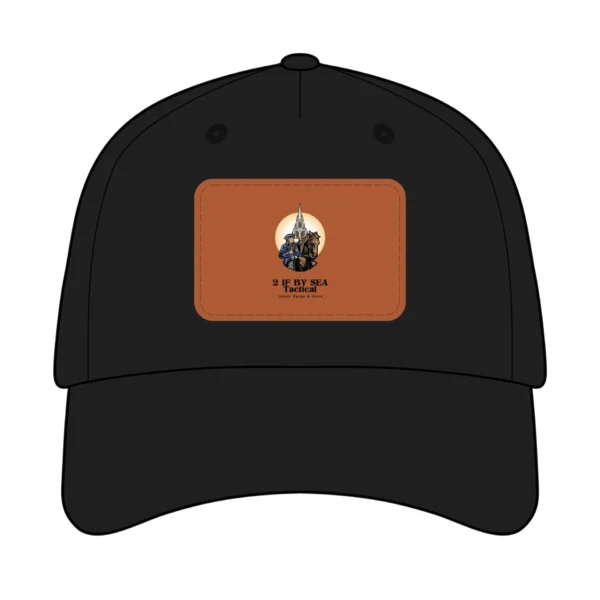 Mid Profile Baseball Cap with Leather Patch (Rectangle) gallery image 2