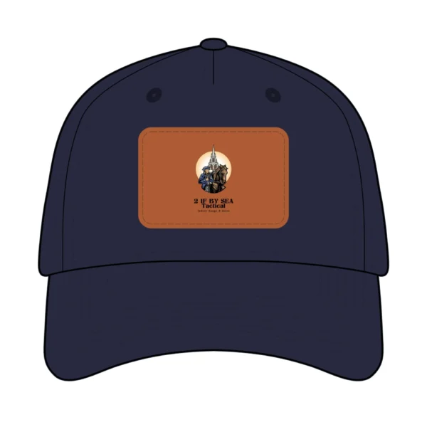 Mid Profile Baseball Cap with Leather Patch (Rectangle) gallery image 3