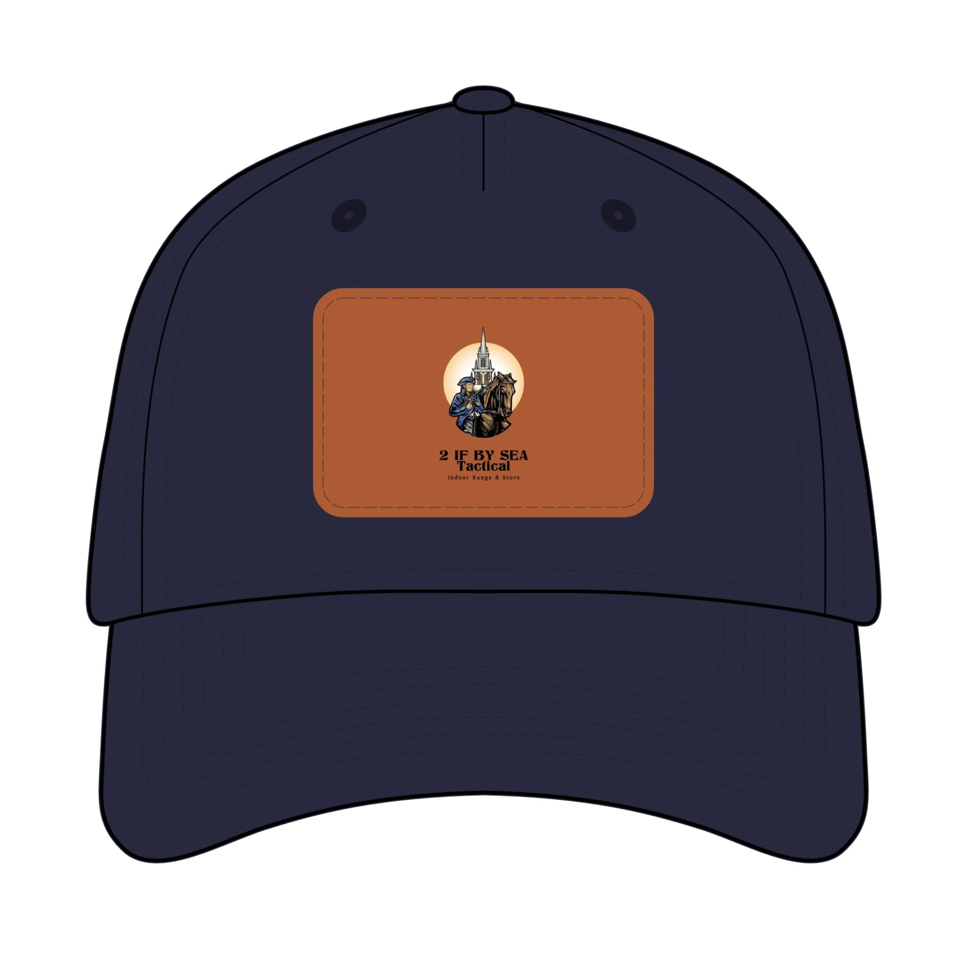Mid Profile Baseball Cap with Leather Patch (Rectangle) gallery image 3