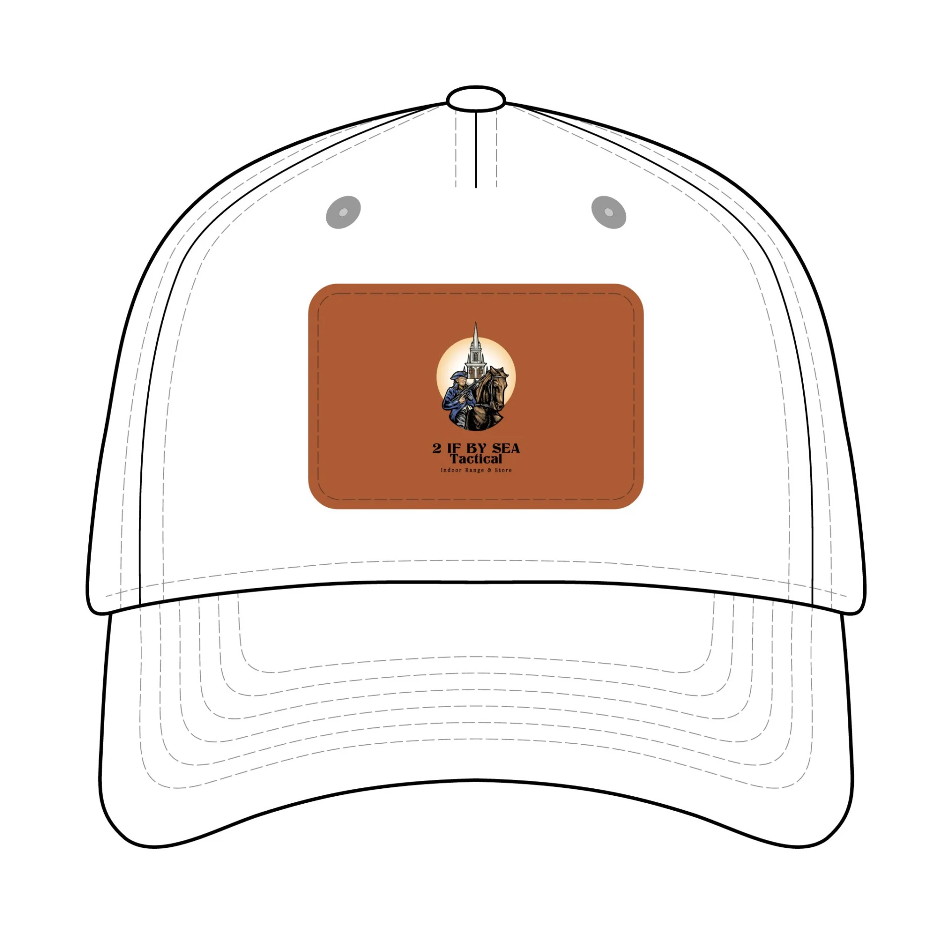 Mid Profile Baseball Cap with Leather Patch (Rectangle) product image