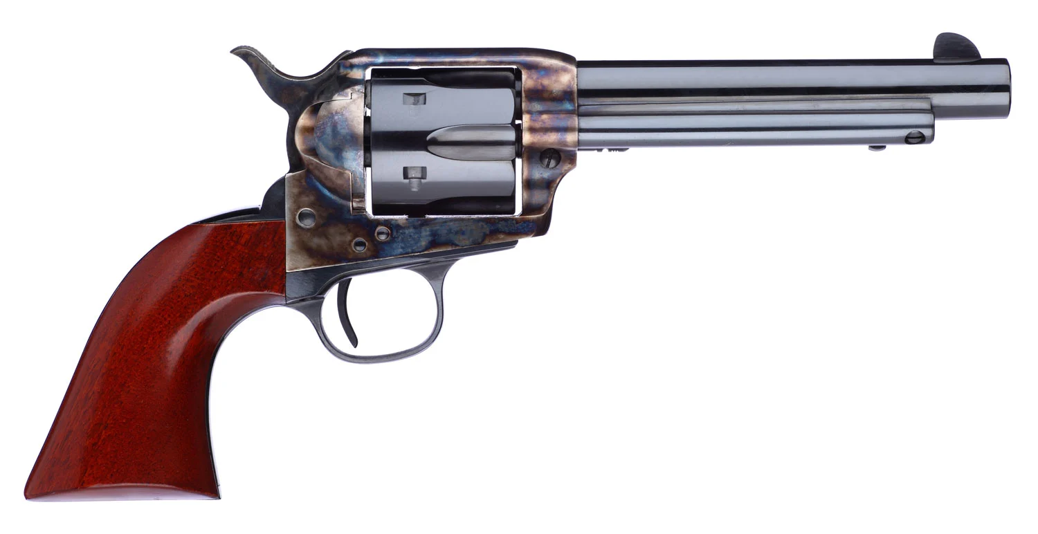 Taylors & Company 701EDE 1873 Cattleman New Model 357 Mag 6rd 5.50" Blued Cylinder & Barrel Color Case Hardened Steel Frame Walnut Navy Size Grip (Taylor Tuned)