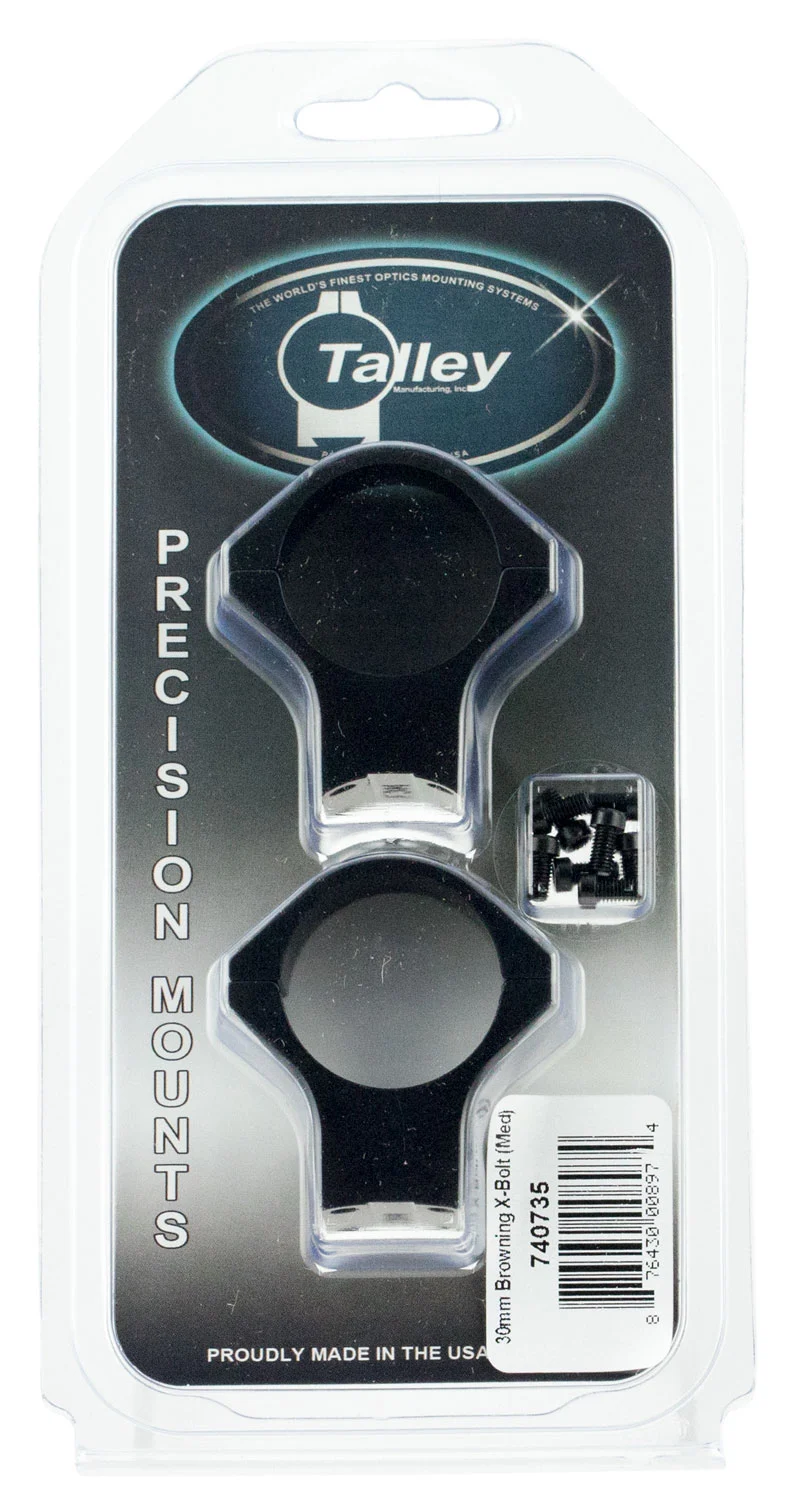 Talley 740735 Scope Mount/Ring Combo Black Anodized 30mm Tube Fits X-Bolt Medium Rings