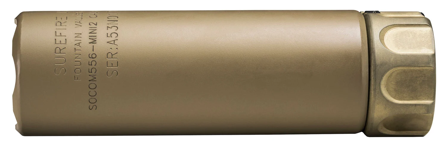 SureFire SOCOM556MINI2DE SOCOM556-MINI2 5.56x45mm NATO 1.50" Diameter Dark Earth Aluminum/Stainless Steel