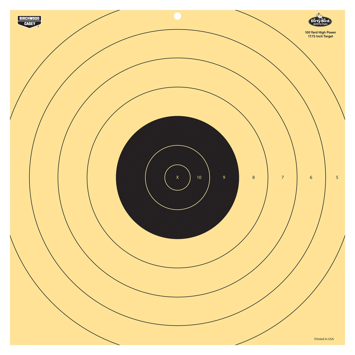 Birchwood Casey 35186 Dirty Bird 17.25" Bullseye Tagboard Hanging 100 yds Rifle Black/White 5 Pack