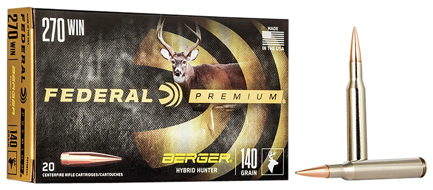 Federal P270BCH1 Premium 270Win 140gr Berger Hybrid Hunter 20 Per Box/10 Case