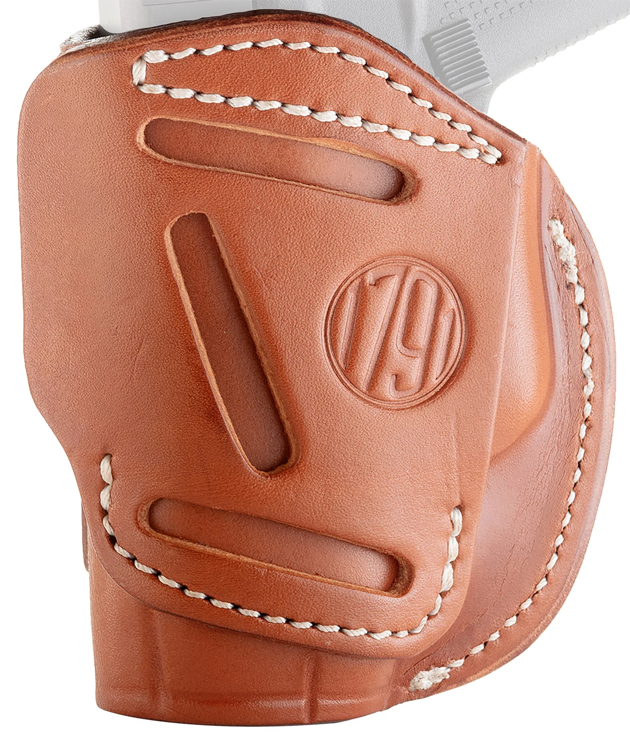 1791 Gunleather 4WH2CBRR 4-Way IWB/OWB Size 02 Classic Brown Leather Belt Clip Compatible w/Ruger LCP/S&W Bodyguard/Glock 42/43/43X Right Hand