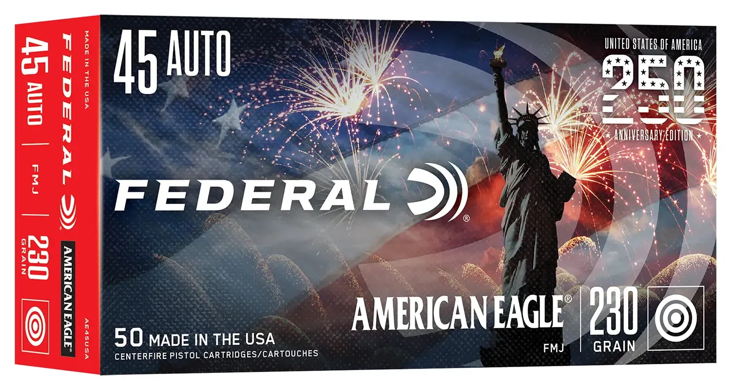 FEDERAL 45 AUTO 230GR FMJ USA BOX 250TH 50RD/BX 20BX/CS