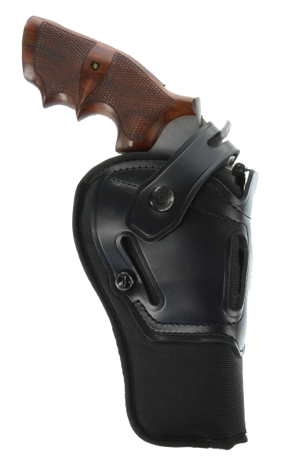 Galco SR44B Switchback OWB Black Leather Belt Slide Fits Ruger GP100/S&W K Frame Fits 4" Barrel Ambidextrous