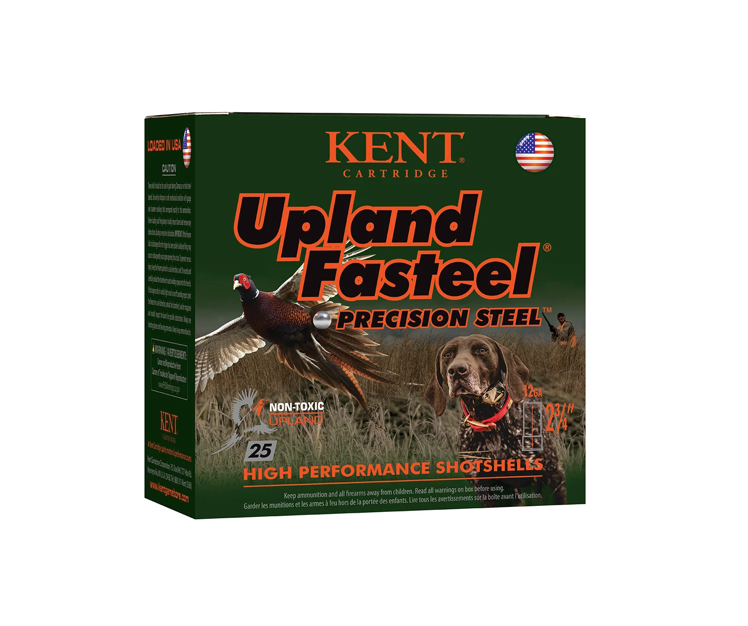 Kent Cartridge K122US325 Upland Fasteel 12Gauge 2.75" 1 1/8oz 5Shot 25 Per Box/10 Case